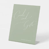 Signe De Table Script Whimsical | Cartes et cadeaux Sage Green (Recto)