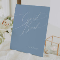 Script Whimsical | Dusty Blue Guest Book