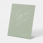 Signe De Table Script Whimsical | Livre d'invité Sage Green (Recto)
