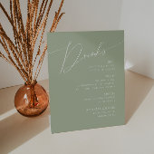 Signe De Table Script Whimsical | Menu des boissons Mariages Sage