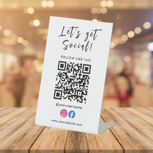 Signe De Table Se Connecter Avec Us Qr Code Facebook Instagram