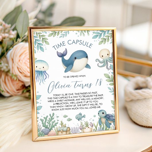 Signe De Table Sea Animals Time Capsule Table Sign