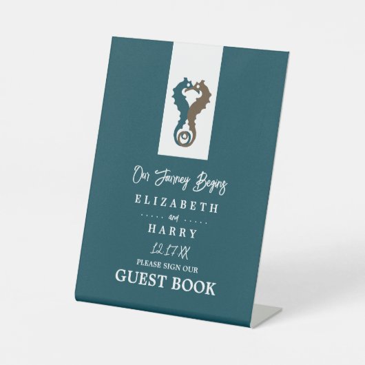 Signe De Table Seahorse Romance, Mariage sur la plage (Recto)