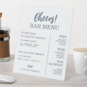 Signe De Table Seascape Coastal Wedding Blue Bar Menu (In SItu)