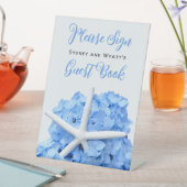 Signe De Table Seaside Garden Blue Hydrangea Sign Book (In SItu)