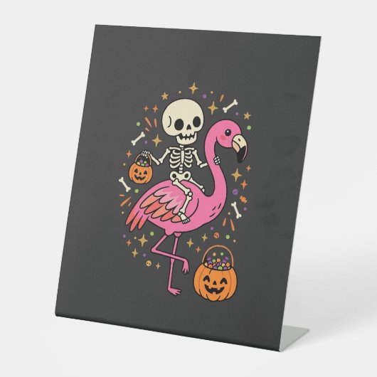 Signe De Table Seau de bonbons squelette de flamant rose d'Hallow (Recto)