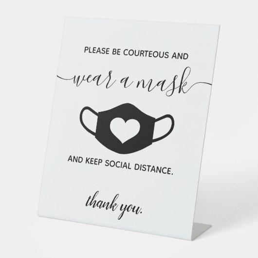 Signe De Table Sécurité des entreprises Portez un masque facial S (Recto)