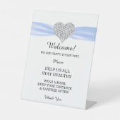 Signe De Table Sécurité des Mariages de ruban bleu carreau (Recto)