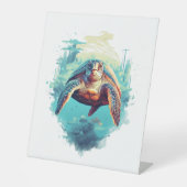 Signe De Table Serene Underwater Turtle (Recto)