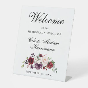 Signe De Table Service commémoratif rose rose rouge
