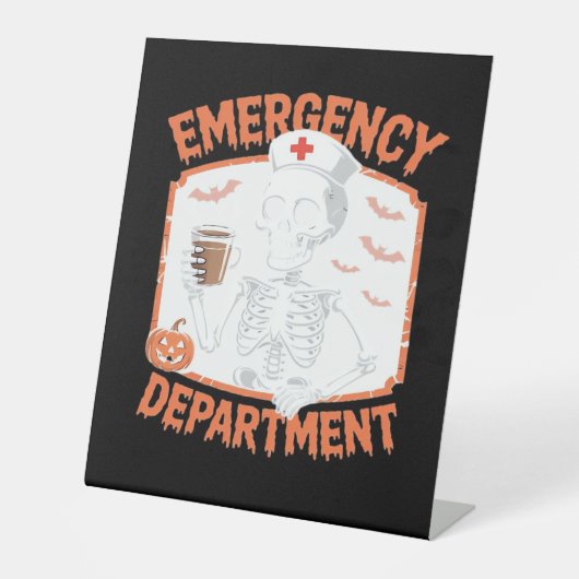 Signe De Table Service d'urgence Funny Halloween Nurse Essenti (Recto)