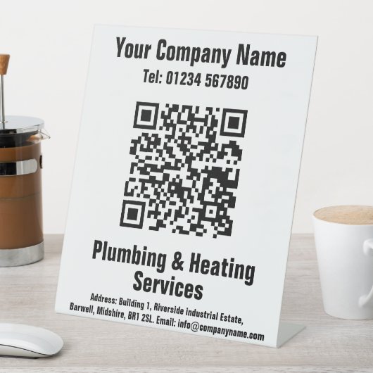 Signe De Table Services de plomberie et de chauffage QR Code Desi (In SItu)