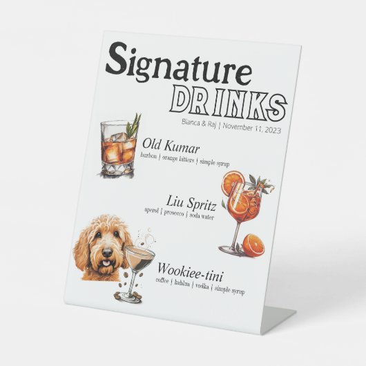 Signe De Table Ses cocktails, Son et Chien (Recto)