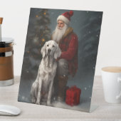 Signe De Table Setter anglais avec Noël Festif du Père Noël (In SItu)