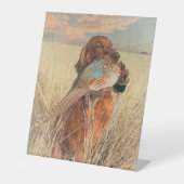 Signe De Table Setter irlandais avec faisan (Recto)