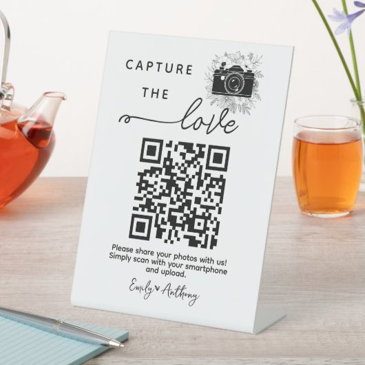 Signe De Table Share The Love Wedding Photo Share QR Code Sign (In SItu)