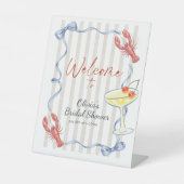 Signe De Table She’s a Catch Lobster Bridal Shower Welcome Sign  (Recto)