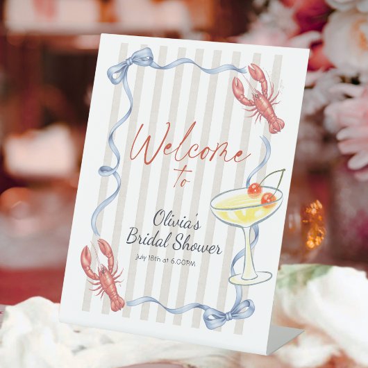 Signe De Table She’s a Catch Lobster Bridal Shower Welcome Sign 