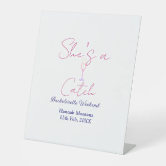 Signe De Table She's a catch champagne bottle bachelorette weeken