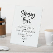 Signe De Table Shirley Temple Mocktail Bar Pedestal Sign (In SItu)