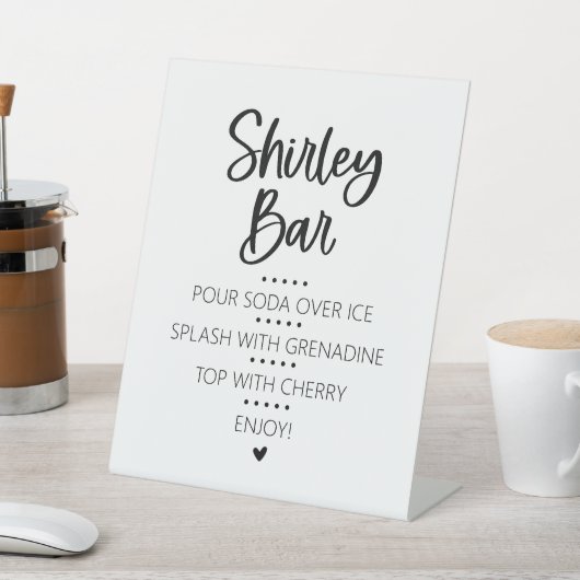 Signe De Table Shirley Temple Mocktail Bar Pedestal Sign (In SItu)