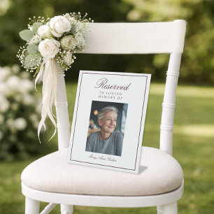 Signe De Table Siège réservé Élégant Photo Mariage Mémorial