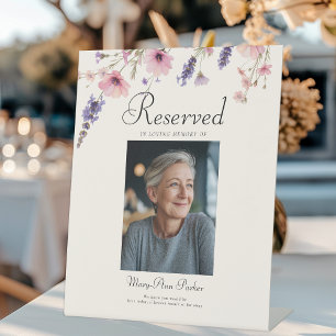 Signe De Table Siège réservé - Mariage Photo Mémorial Beige