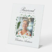 Signe De Table Siège réservé - Photo Mariage commémoratif Eucalyp (Recto)