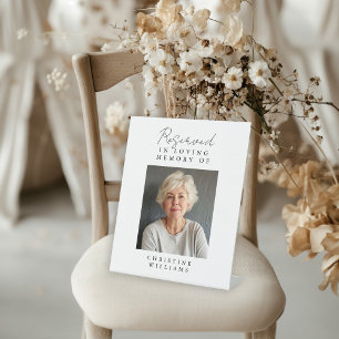 Signe De Table Siège Réservé, Photo, Mariage, Memorial Elegant,