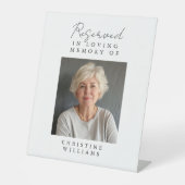 Signe De Table Siège Réservé, Photo, Mariage, Memorial Elegant, (Recto)