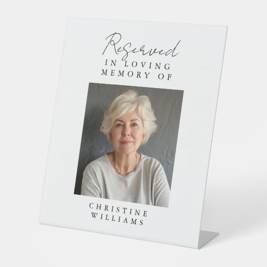 Signe De Table Siège Réservé, Photo, Mariage, Memorial Elegant, (Recto)
