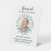 Signe De Table Siège réservé Photo Mémorial Mariage Eucalyptus (Recto)