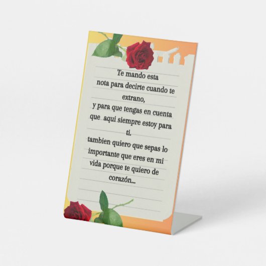 Signe De Table Siempre a tu lado (Recto)