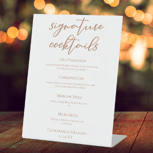 Signe De Table Sienna Brown Mariage Signature Cocktails Menu