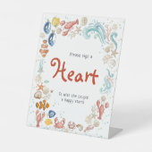 Signe De Table Sign a Heart | Coastal Ocean Beach Bridal Shower (Recto)