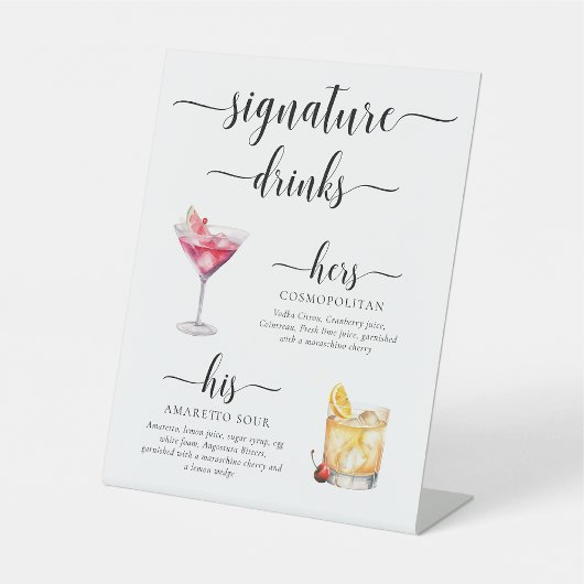 Signe De Table Signal boisson Leyton Modern Minimal Signature