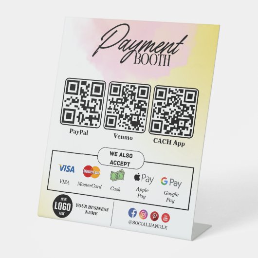 Signe De Table Signal d'analyse à la paye - Modèle de code QR (Recto)
