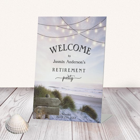 Signe De Table Signal de piédestal de bienvenue de la fête de pla