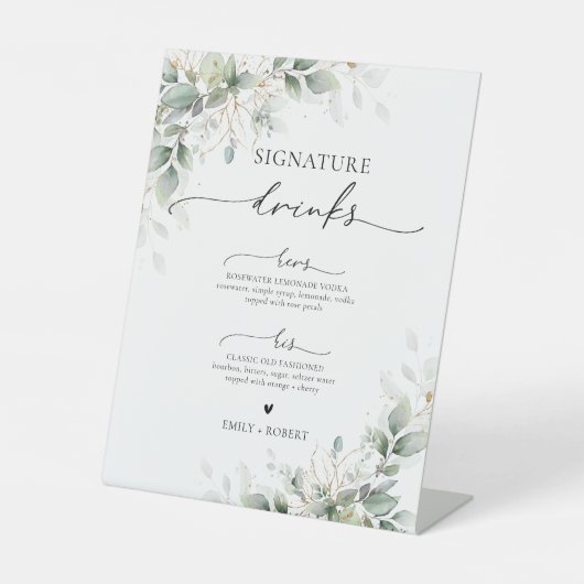 Signe De Table Signal Eucalyptus Gold Signature Boissons (Recto)