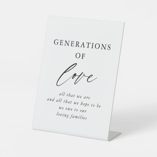 Signe De Table Signal Mariage Des Générations Rustiques D'Amour (Recto)