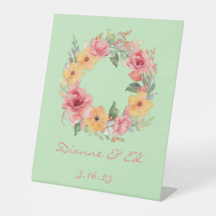 Signe De Table Signal Mariage d'inspiration vintage avec couronne