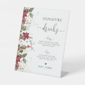Signe De Table Signal Noël Rouge Poinsettia Signature Boissons (Recto)