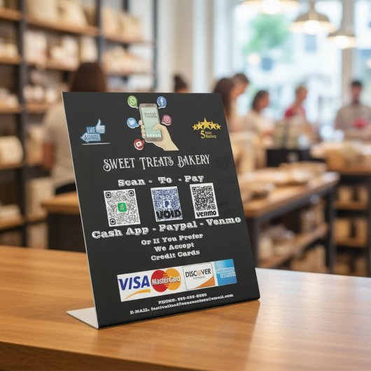 Signe De Table Signal numérique du code QR "Analyser pour payer"