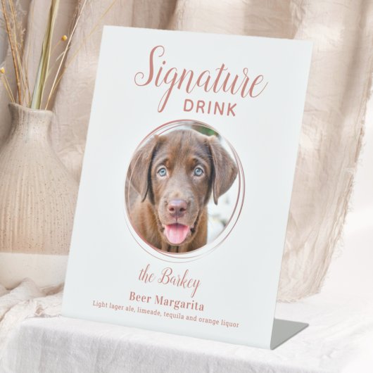 Signe De Table Signature Boire Élégant Rose Gold Pet Mariage