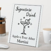 Signe De Table Signature Boire Signer pour Mariage Bar Martini (In SItu)