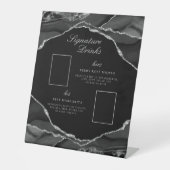 Signe De Table Signature Boissons Black Silver Agate Mariage Phot (Recto)