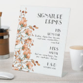 Signe De Table Signature Boissons Burnt Orange Floral Mariage (In SItu)