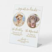 Signe De Table Signature Boissons Custom Photo Gold Pet Mariage B (Recto)