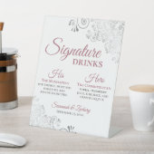 Signe De Table Signature Boissons Dusty Rose & Silver Chic Mariag (In SItu)