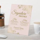 Signe De Table Signature Boissons Elégant Blush Pink & Gold Maria (In SItu)